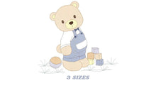 Cargar imagen en el visor de la galería, Bear with toys embroidery designs - Bear embroidery design machine embroidery pattern - Baby boy embroidery file - instant download train
