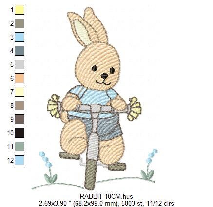 Bunny embroidery designs - Baby boy embroidery design machine embroidery pattern - Rabbit in a bike embroidery design - instant download pes