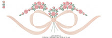 Cargar imagen en el visor de la galería, Lace with flowers embroidery designs - Bow Tie embroidery design machine embroidery pattern - Baby girl embroidery file - Lace embroidery
