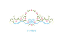 Carica l&#39;immagine nel visualizzatore di Gallery, Lace embroidery designs - Laurel Wreath embroidery design machine embroidery pattern - Flowers embroidery file Monogram frame pes download
