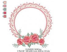 Cargar imagen en el visor de la galería, Monogram Frame embroidery designs - Flower embroidery design machine embroidery pattern - Rose frame embroidery file - instant download pes
