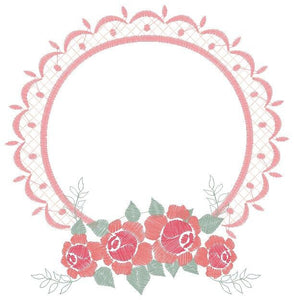 Monogram Frame embroidery designs - Flower embroidery design machine embroidery pattern - Rose frame embroidery file - instant download pes