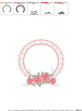 Load image into Gallery viewer, Monogram Frame embroidery designs - Flower embroidery design machine embroidery pattern - Rose frame embroidery file - instant download pes
