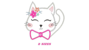 Cat embroidery design - Kitty embroidery designs machine embroidery pattern - Pet embroidery file - baby girl embroidery cat applique design