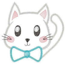 Cargar imagen en el visor de la galería, Cat embroidery design - Kitty embroidery designs machine embroidery pattern - Pet embroidery file - baby girl embroidery cat applique design
