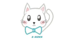 Cat embroidery design - Kitty embroidery designs machine embroidery pattern - Pet embroidery file - baby girl embroidery cat applique design