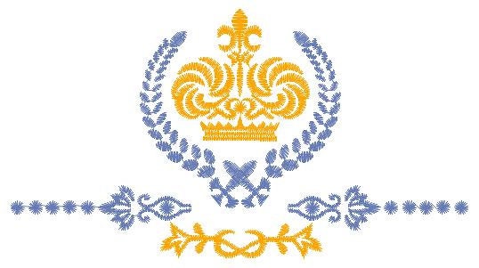 Crown embroidery designs - Laurel Wreath with Crown embroidery design machine embroidery pattern - baby boy embroidery file pes jef vip vp3 Marcia Embroidery