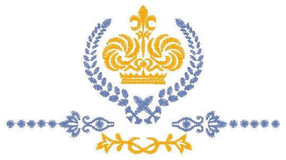 Crown embroidery designs - Laurel Wreath with Crown embroidery design machine embroidery pattern - baby boy embroidery file pes jef vip vp3 Marcia Embroidery