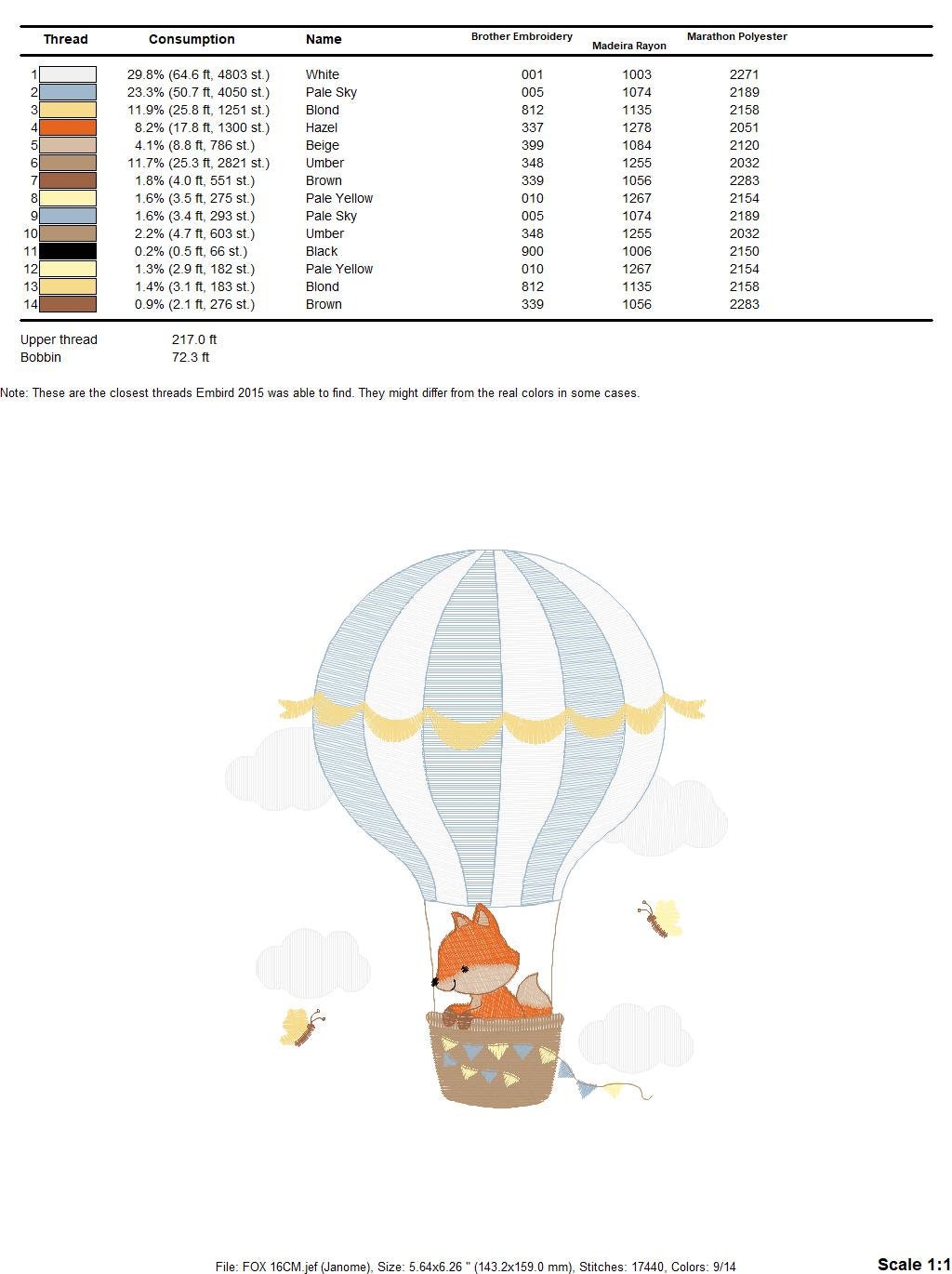 Fox embroidery designs - Hot air balloon embroidery design machine embroidery pattern - Animal embroidery file - woodland animals download
