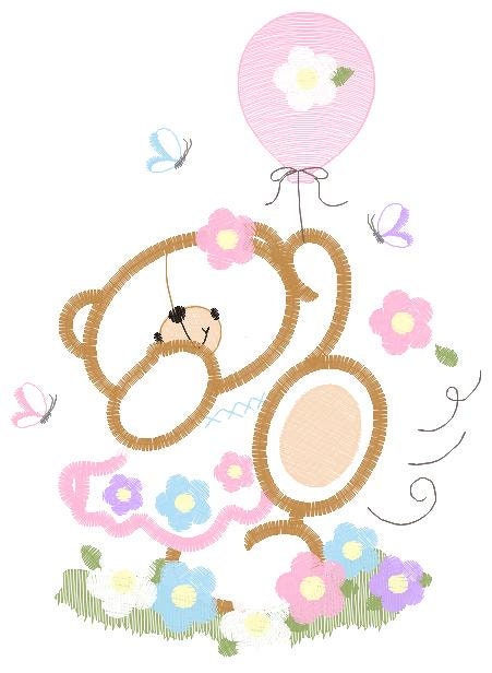 Birthday Bear embroidery designs - Bear embroidery design machine embroidery pattern - Bear applique design - baby girl embroidery pes jef Marcia Embroidery
