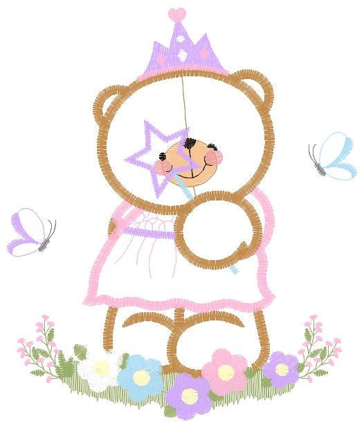 Bear embroidery designs - Queen embroidery design machine embroidery pattern - Princess embroidery file - digital download bear crown pes - Marcia Embroidery