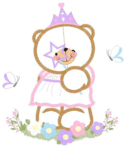 Bear embroidery designs - Queen embroidery design machine embroidery pattern - Princess embroidery file - digital download bear crown pes - Marcia Embroidery