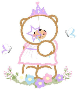 Bear embroidery designs - Queen embroidery design machine embroidery pattern - Princess embroidery file - digital download bear crown pes