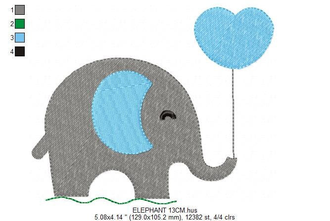 Elephant embroidery designs - Animal embroidery design machine embroidery pattern - Baby boy embroidery file - girl kid embroidery download
