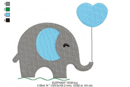 Elephant embroidery designs - Animal embroidery design machine embroidery pattern - Baby boy embroidery file - girl kid embroidery download
