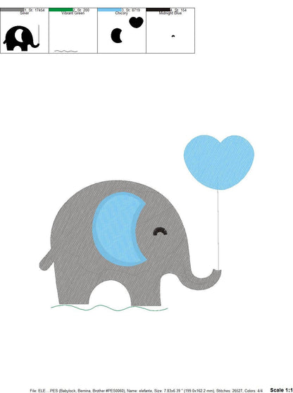 Elephant embroidery designs - Animal embroidery design machine embroidery pattern - Baby boy embroidery file - girl kid embroidery download