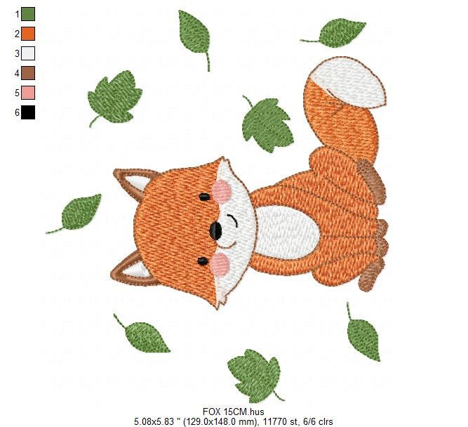 Fox embroidery designs - Red Fox embroidery design machine embroidery pattern - Woodland Animal embroidery file - Baby boy design pes jef