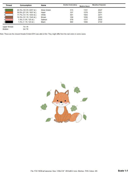 Fox embroidery designs - Red Fox embroidery design machine embroidery pattern - Woodland Animal embroidery file - Baby boy design pes jef