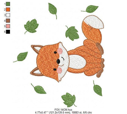 Fox embroidery designs - Red Fox embroidery design machine embroidery pattern - Woodland Animal embroidery file - Baby boy design pes jef