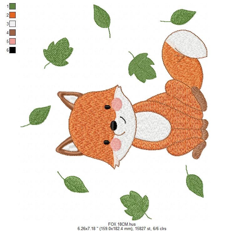 Fox embroidery designs - Red Fox embroidery design machine embroidery pattern - Woodland Animal embroidery file - Baby boy design pes jef