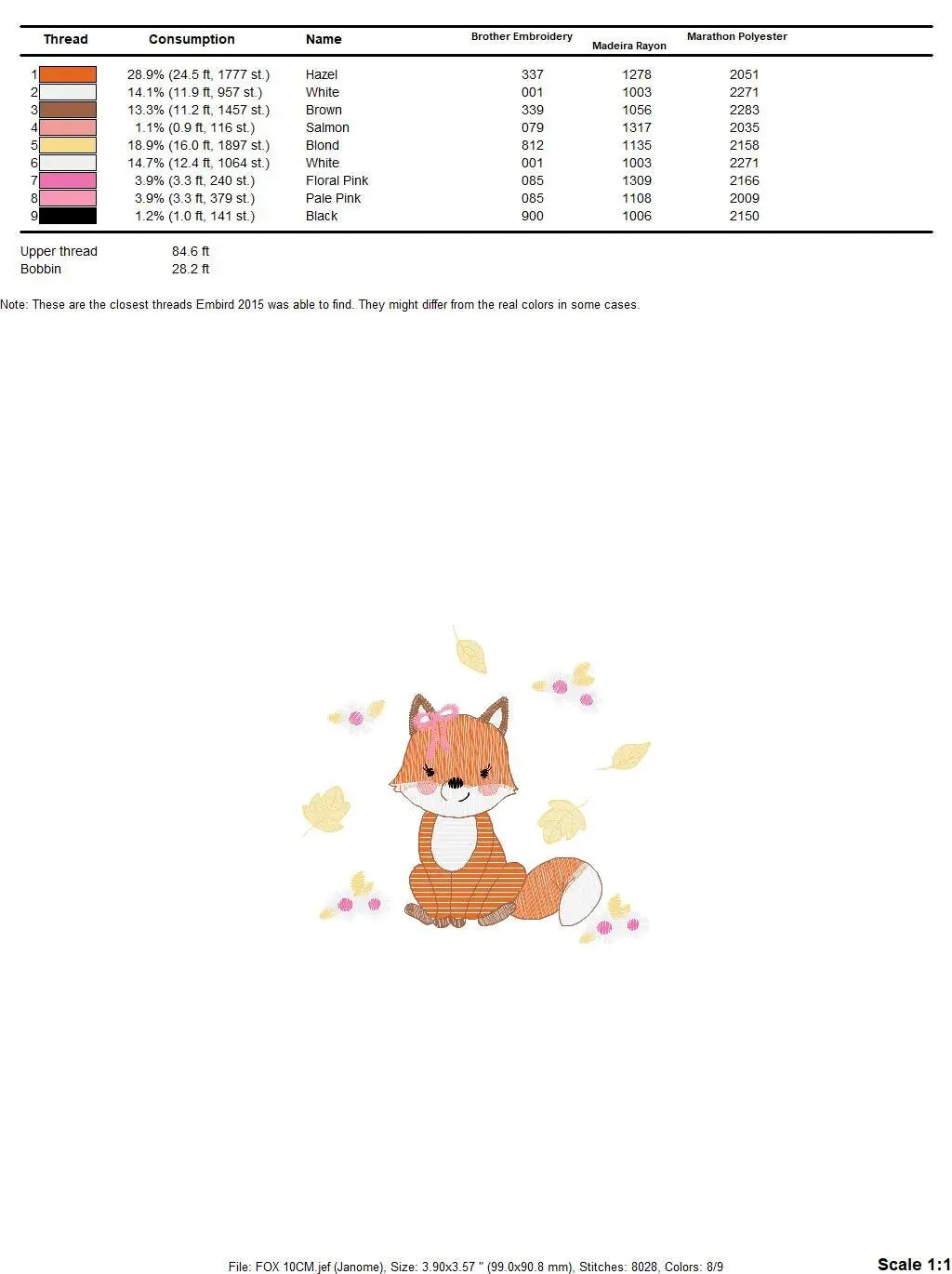 Fox embroidery designs - Red Fox embroidery design machine embroidery pattern - Animal embroidery file - Baby girl autumn design pes jef vp3 Marcia Embroidery