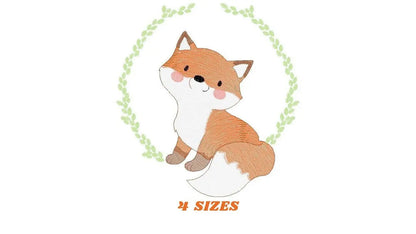 Fox embroidery designs - Red Fox embroidery design machine embroidery pattern - Animal embroidery file - Baby boy design pes jef vp3 frame Marcia Embroidery