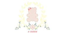 Laden Sie das Bild in den Galerie-Viewer, Bear embroidery designs - Laurel embroidery design machine embroidery pattern - laurel wreath embroidery file - bear baby boy embroidery
