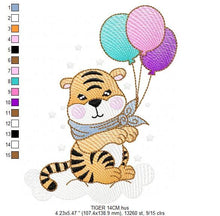 Load image into Gallery viewer, Tiger embroidery design - Animals embroidery designs machine embroidery pattern - Boy baby embroidery file - Tiger rippled design download
