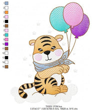 Load image into Gallery viewer, Tiger embroidery design - Animals embroidery designs machine embroidery pattern - Boy baby embroidery file - Tiger rippled design download
