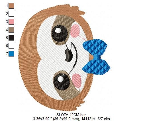 Sloth embroidery designs - Baby boy embroidery design machine embroidery pattern - Sloth with tie embroidery file - digital download pes Marcia Embroidery