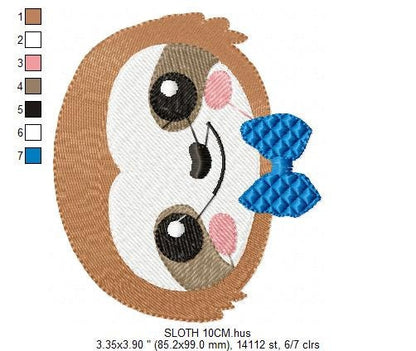 Sloth embroidery designs - Baby boy embroidery design machine embroidery pattern - Sloth with tie embroidery file - digital download pes Marcia Embroidery
