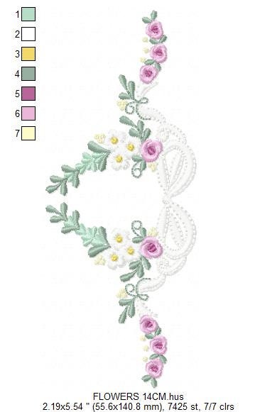 Flowers embroidery designs - Roses embroidery design machine embroidery pattern - Entwined roses embroidery file - instant download towel Marcia Embroidery