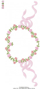 Heart frame with lace embroidery designs - Roses embroidery design machine embroidery pattern - Entwined roses file - instant download pes