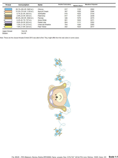 Bear embroidery designs - Plane embroidery design machine embroidery pattern - Teddy bear embroidery file - Bear Pilot Bear boy embroidery Marcia Embroidery