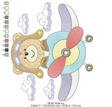 Carica l&#39;immagine nel visualizzatore di Gallery, Bear embroidery designs - Plane embroidery design machine embroidery pattern - Teddy bear embroidery file - Bear Pilot Bear boy embroidery
