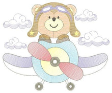 Carica l&#39;immagine nel visualizzatore di Gallery, Bear embroidery designs - Plane embroidery design machine embroidery pattern - Teddy bear embroidery file - Bear Pilot Bear boy embroidery
