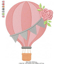 Carica l&#39;immagine nel visualizzatore di Gallery, Balloon embroidery designs - Hot air balloon embroidery design machine embroidery pattern - Sky clouds embroidery file - instant download
