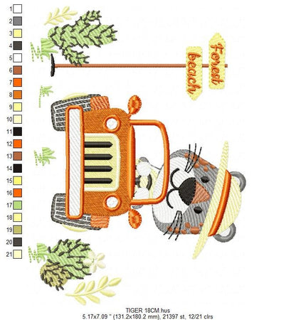 Tiger embroidery design - Animal embroidery designs machine embroidery pattern - Baby boy embroidery - Safari embroidery file Towel Shirt