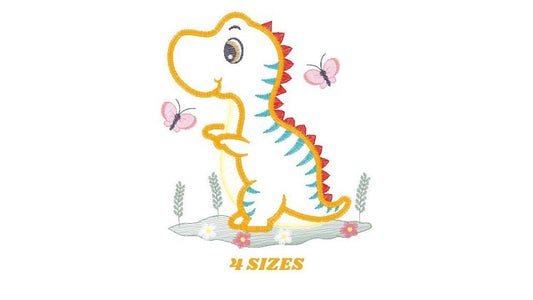 Dinosaur embroidery designs - Dino embroidery design machine embroidery pattern - instant download - Baby boy embroidery file T rex Applique Marcia Embroidery