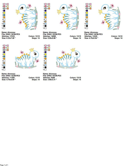 Dinosaur embroidery designs - Baby Boy Dino machine embroidery pattern - Stegosaurus Dinosaur Applique - Instant digital download pes jef Marcia Embroidery