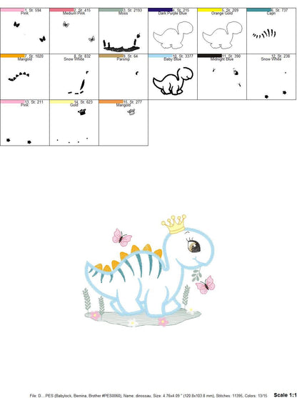 Dinosaur embroidery designs - Baby Boy Dino machine embroidery pattern - Stegosaurus Dinosaur Applique - Instant digital download pes jef Marcia Embroidery