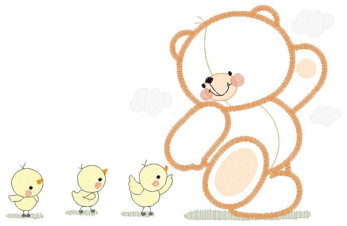 Teddy Bear embroidery designs - Baby girl embroidery design machine embroidery pattern - Bear with bird embroidery file - instant download - Marcia Embroidery