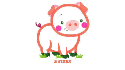 Pig embroidery design - Animal embroidery designs machine embroidery pattern - Baby boy embroidery file - pig applique file instant download