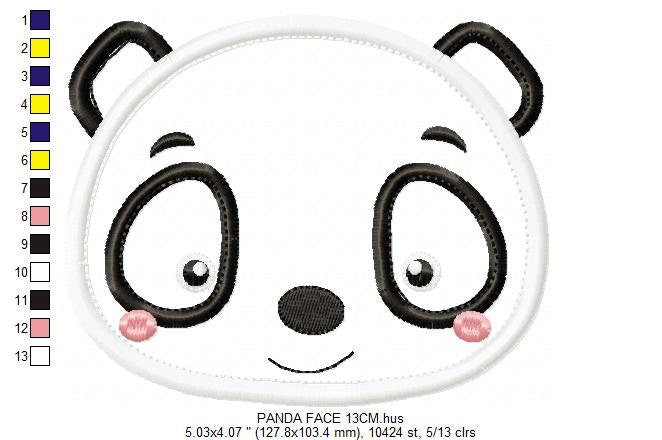 Panda embroidery design - Animal embroidery designs machine embroidery pattern - Baby boy embroidery file - Face Panda applique design