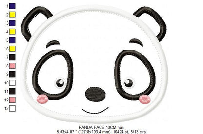 Panda embroidery design - Animal embroidery designs machine embroidery pattern - Baby boy embroidery file - Face Panda applique design