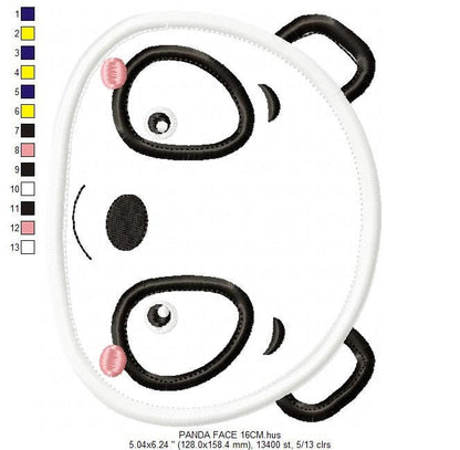 Panda embroidery design - Animal embroidery designs machine embroidery pattern - Baby boy embroidery file - Face Panda applique design