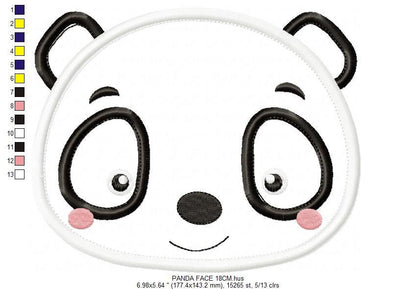 Panda embroidery design - Animal embroidery designs machine embroidery pattern - Baby boy embroidery file - Face Panda applique design