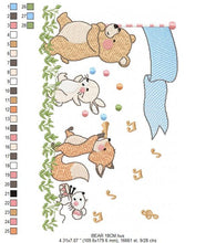 Carica l&#39;immagine nel visualizzatore di Gallery, Animals embroidery designs - Bear embroidery design machine embroidery pattern - rabbit embroidery file - Fox embroidery rippled design
