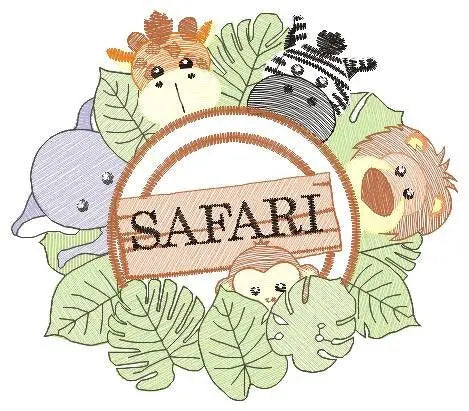 Safari embroidery designs - Animals embroidery design machine embroidery pattern - Zebra embroidery file - monkey elephant giraffe lion pes Marcia Embroidery