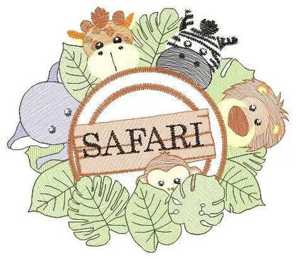 Safari embroidery designs - Animals embroidery design machine embroidery pattern - Zebra embroidery file - monkey elephant giraffe lion pes Marcia Embroidery